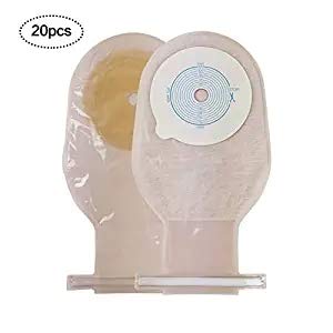 Ostomy Bags Colostomy Ileostomy Stoma Care, Cut-to-Fit(Max Cut 65mm),One-Piece Drainable Pouches,Pack of 20 PCS Ostomy-B002