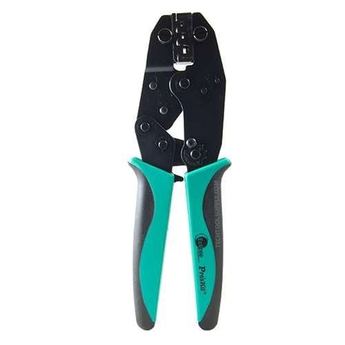 Pro'sKit 300-005 Crimper, Ratcheted, AWG 20-18, 16-14, 12-10.Non-Insulated, Open Barrel terminals, Multi One Size