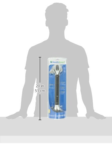 DMI Suction Cub Grab Bars for Bathroom, Shower Grab Bar, Shower Handles for Elderly, Grab Bars for Bathtubs and Showers, Suction Grab Bar for Shower, Tub Grab Bar, Chrome 16 Inch