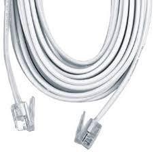 Bistras 25 Ft 4C Telephone Extension Cord Cable Line Wire, for Any Phone, Modem, Fax Machine, Answering Machine, Caller ID, White 25 Feet