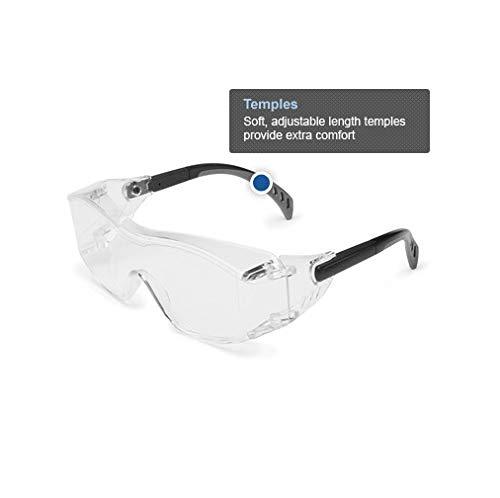 Gateway Safety 6980 Cover2 Safety Glasses Protective Eye Wear - Over-The-Glass (OTG), Clear Lens, Black Temple 1 Pair