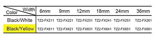 IDIK 1PK Black on White Flexible ID Cable and Wire Label Tape Compatible for Brother P-Touch TZe-FX221 TZ FX221 Tze FX221(9mm x 8m)