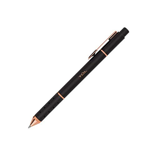 TUL Retractable Ballpoint Pens, Mixed Metals, Medium Point, 1.0 mm, Black Barrel, Black Ink, Pack of 4 Pens