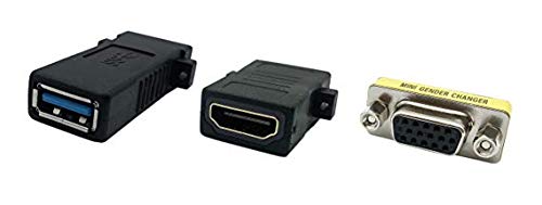 HDMI USB 3.0 VGA Wall Plate, Halokny 1 Port HDMI Female + 1 Port USB3.0 Female + 1 VGA Component Composite Audio Video Wall Face Plate Panel (1 HDMI+1 VGA+1 USB 3.0)