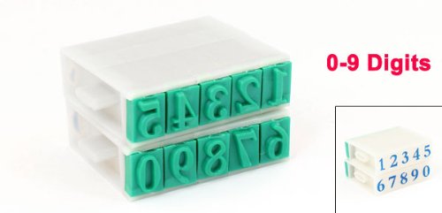 uxcell Plastic Rubber 0-9 Digits Combination Number Stamp, 13mm Wide