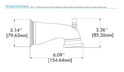 Speakman S-1560-BN Alexandria Bathtub Spout with Diverter for Stylish Bathroom Décor, Brushed Nickel