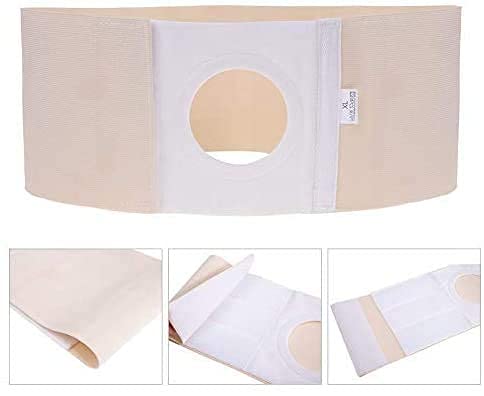 Ostomy Hernia Belt, Elastic Ostomy Hernia Belt for Colostomy Bag Abdominal Binder with Stoma Opening Navel Hernia Support, Help Relieve Pain for Incisional, Epigastric, Ventral, Inguinal Hernia(L) L