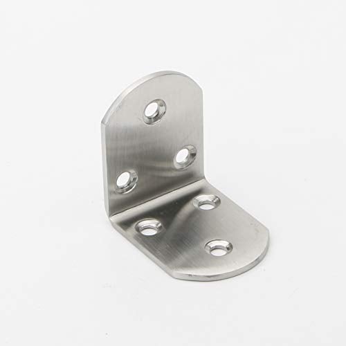 Pxyelec Stainless Steel 3mm Thicker 90 Degree Right Angle Brackets Fastener Corner Braces with Screws, Corner Brace, 50mm x 50mm / 2 inch x 2 inch, Pack of 4