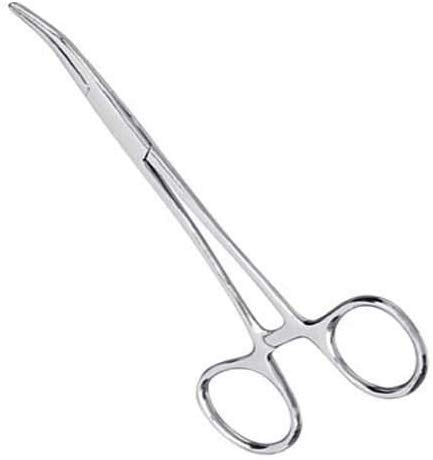 Apical Set of Kelly Forceps Locking Tweezers Clamp, Silver, Straight &Curved, 5-1/2 Inch