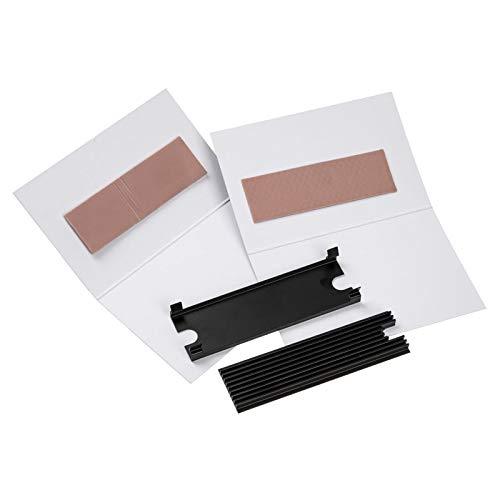 Thermal Grizzly NVMe M.2 SSD Cooler - 2x Thermal Pad, Aesthetic Black Color, SSD Heatsink M.2 - Passive Cooler to Eliminate Speed Reduction of M.2 2280 Solid State Drive