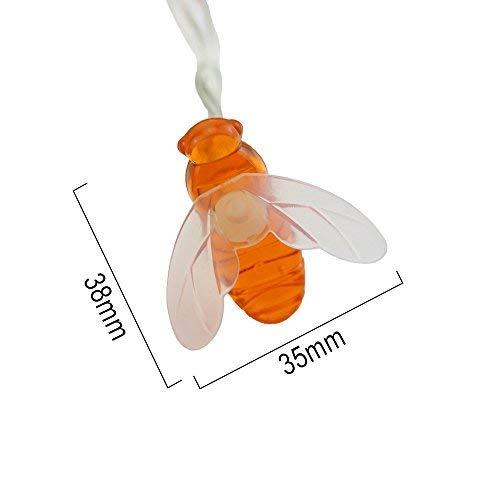 Honeybee Fairy String Lights, ER CHEN 10Ft 20 LED Honeybee Battery Power Led String Lights for Party, Wedding, Xmas, Decoration, Gardens, Patios, etc. Battery Powered