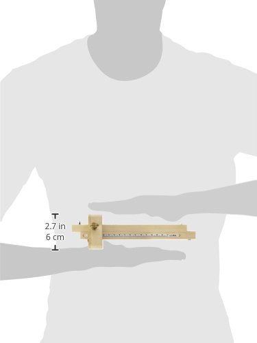 Ulmia measuring tool (measuring ruler) - precision tool for parallel marking of width and thickness measurements, 2 high-precision marking rods with inserted measuring scale, without curve stop - 29