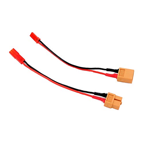 2pairs JST Male to XT60 Male / JST Female to XT60 Female Adapter with 10cm 4in 20awg Wire(BDHI-13)