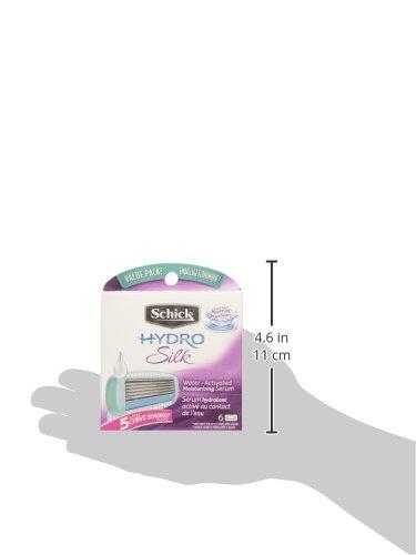 Schick Hydro Silk Hang-In Shower Razor Blade Refills for Women, 6 Count 6 Count (Pack of 1)