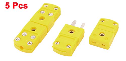 uxcell Male to Female K Thermocouple Wire Temperature Probe Connector 5 Pcs