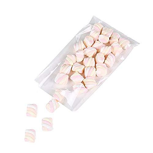 100 Pcs 10 in x 6 in Clear Flat Cello Cellophane Treat Bags Good for Bakery, Cookies, Candies ,Dessert(by Brandon)1.4mil.Give Metallic Twist Ties!
