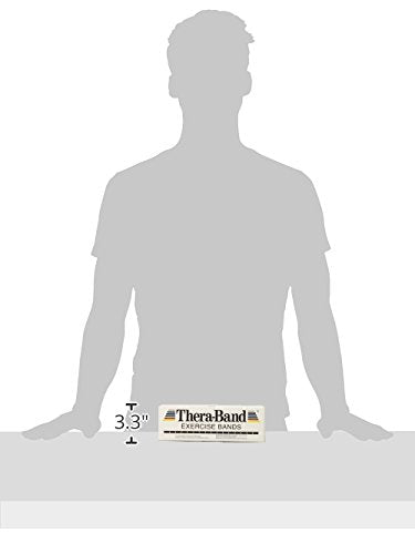 THERABAND Resistance Bands, 6 Yard Roll Professional Latex Elastic Band For Upper Body, Lower Body, & Core Exercise, Physical Therapy, Pilates, Home Workouts, & Rehab, Tan, Extra Thin Beginner Level 1