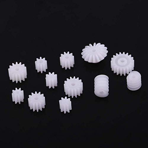 26pcs Plastic Spindle Worm Gear Set Assorted Plastic Shaft for Aircraft Car Model DIY Robot Gear Kit White Blue Spindle Gears 2MM/2.3MM/3MM/3.17MM/4MM