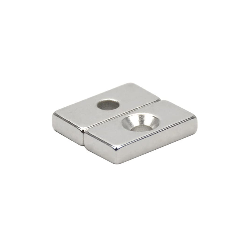 14 Pack Rare Earth Magnets Strong Neodymium Rectangular Magnets with Countersunk Hole for Fridge, DIY, Scientific, Craft, and Office Magnets - Small Magnets 0.78 x 0.4 x 0.16 inch, Pack of 14 14 Pack