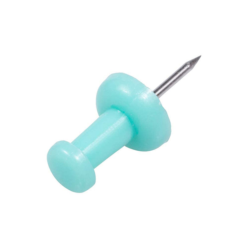 JAM PAPER Colorful Push Pins - Teal Pushpins - 100/Pack 100 Pack