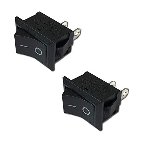 Pack of 2 Premium On Off Recessed Toggle Switch Rocker Switch On Off DIY AC 250V 220V 6A 2Pin Black Rectangular 2 Position