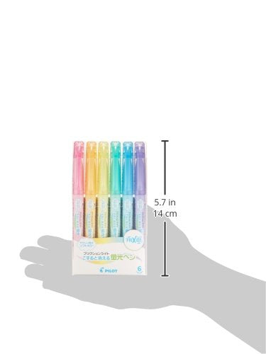 Pilot Frixion Light Soft Color Erasable Highlighter Pen, 6 Color Set (SFL-60SL-6CS)