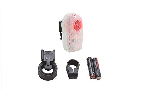 Planet Bike Superflash Turbo Bike Tail Rear Light, Two Modes, Multiple Mounting Options, Works with Joggers and Scooters, Battery Operated with 100 Hour Run Time