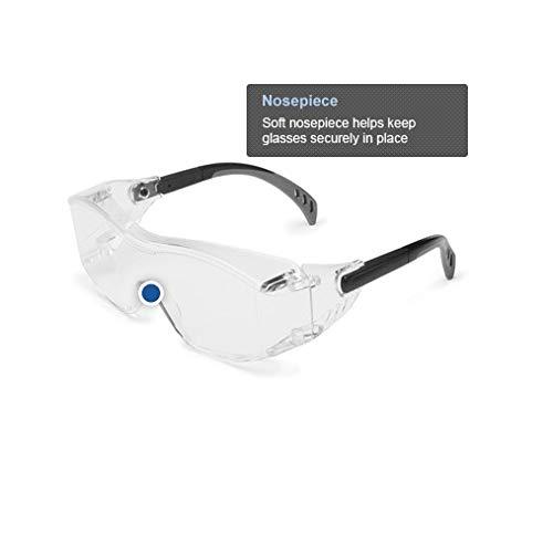 Gateway Safety 6980 Cover2 Safety Glasses Protective Eye Wear - Over-The-Glass (OTG), Clear Lens, Black Temple 1 Pair