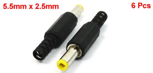 uxcell 5.5x2.5mm DC Male Connector Jack Solder Adapter DIY DC Barrel Connectors Replacement 6pcs