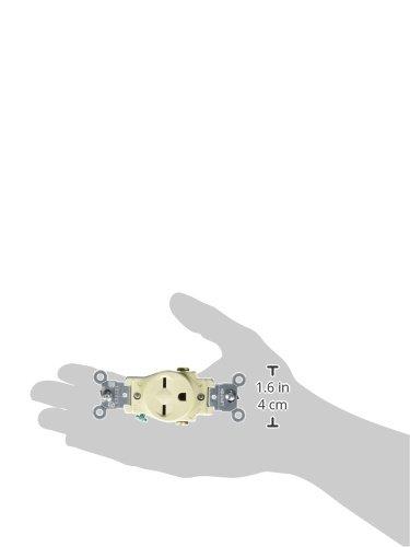 Leviton 5029-I 15-Amp, 250-Volt, Narrow Body Single Receptacle, S, Ivory