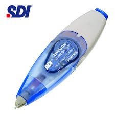 SDI i-PUSH Retractable Mechanism Correction Tape White Out Pen 5mm x 6m(CT-205) & 2 Refills