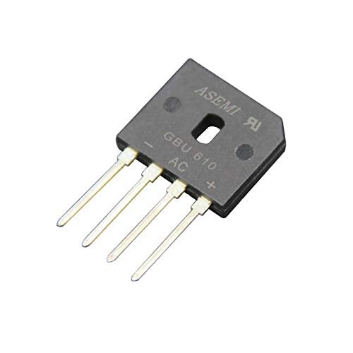 10x GBU610/GBU6M ASEMI Through Hole Bridge Rectifier Diode 6A 1000V High Frequency Medium Power for Monitorâ€¦