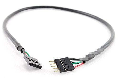 (2 Pack) Tekit Internal 5-Pin USB IDC Motherboard Header Male to Female M/F Extension Cable 3ft/1m (Male to Female)