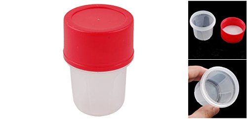 Uxcell Plastic Office Desktop Cap Seal Stamper Storage Box, Red