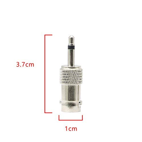 3.5mm Mono to BNC Adapter, BNC Female Jack to 1/8" TS Male Plug Nickel-Pated Bidirection Connector for Antenna Radio CCTV DVR Camera and More (4 Pack)