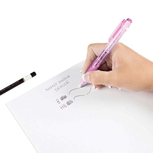 Tombow 82046 MONO Knock Eraser, Pink, 1-Pack. Easy To Use Pen-Style Eraser with Rubber Grip