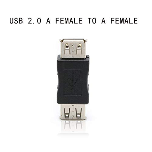 2 Pack USB 2.0 AF/AF Plug Type A Female to Type A Female Adapter Connector Converter Compatible with Laptop Computer Hard Drive Printer Camera