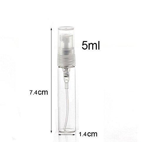Elfenstal- 25pcs Clear 5ml 1/6oz Glass Atomizer bottle Spray Refillable Perfume Empty Bottle Glass Clean Cloth for Travel Party Must Makeup Tool