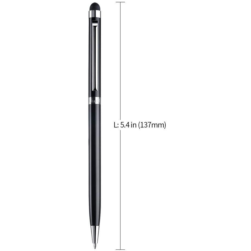 ChaoQ Stylus Pens for Touch Screens (5 Pcs), 2 in 1 Slim Capacitive Stylus Ballpoint Pens (Black Ink), with 10 Replaceable Rubber Tips (Black,Silver,Blue,Gold,Green) black, silver, blue, gold, green