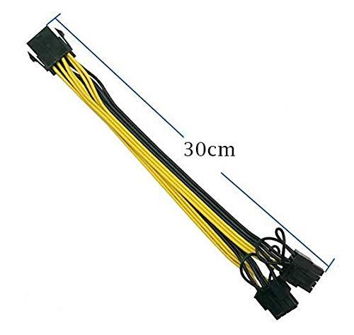 Qaoquda PCI Express Power Cable,8 Pin to Dual PCIe 8 Pin (6+2) Graphics Card PCI Express Power Adapter GPU VGA Y-Splitter Extension Cable Mining Video Card Power Cable (12 inches 2 Pack)