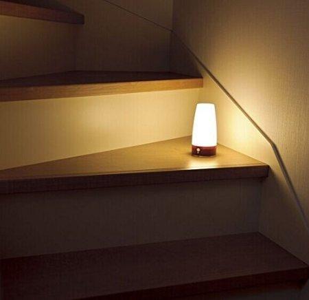 ZEEFO Retro LED Night Light Wireless PIR Motion Sensor, Activated Step Lighting Lamps, Indoor/Outdoor Battery-Operated Sensitive Portable Moving Table Lamp for Kids Room, Hallway Yellow