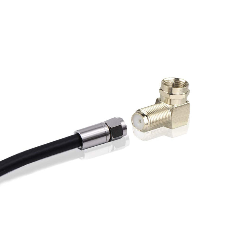 VCE 2-Pack Right Angle F-Type Coaxial RG6 Adapter
