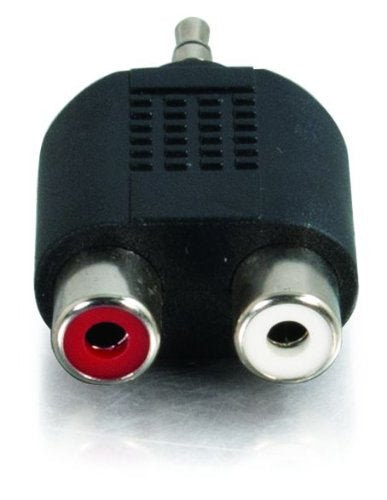 C2G 40645 3.5mm Stereo Male To Dual RCA Female Audio Adapter, TAA Compliant, Black