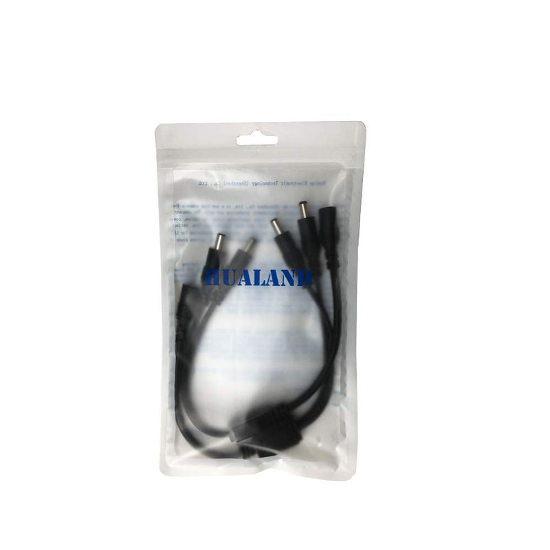 2 Pack Black 1 Female to 2 Male 5.5mm X 2.1mm CCTV DC Power Supply Splitter Cable
