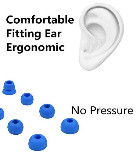 4 Pairs Replacement Silicone Earbuds Ear Tips Compatible with Powerbeats 2 Powerbeats 3 Wireless Beats by dre Headphones(Blue) Blue