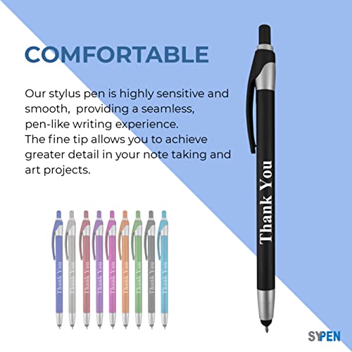 Thank You Greeting Gift Stylus Pens for Touchscreen Devices - 2 in 1 Combo Pen - for Employee Appreciation, Events and Parties, 50 Pack