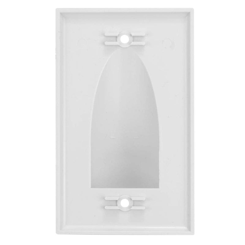 Single Gang Bundled Cable Wall Plate, White