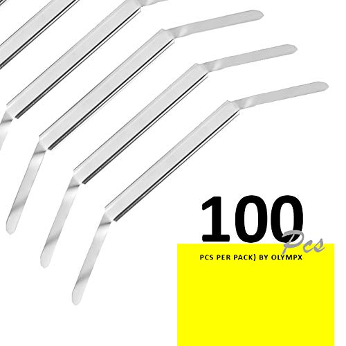 OLYMPX 100 Pcs of 2” Capacity Premium Metal Prong Paper Fastener Bases, 2.75 Inch Base for Paper File Clip Folder Accessories, Box of 100