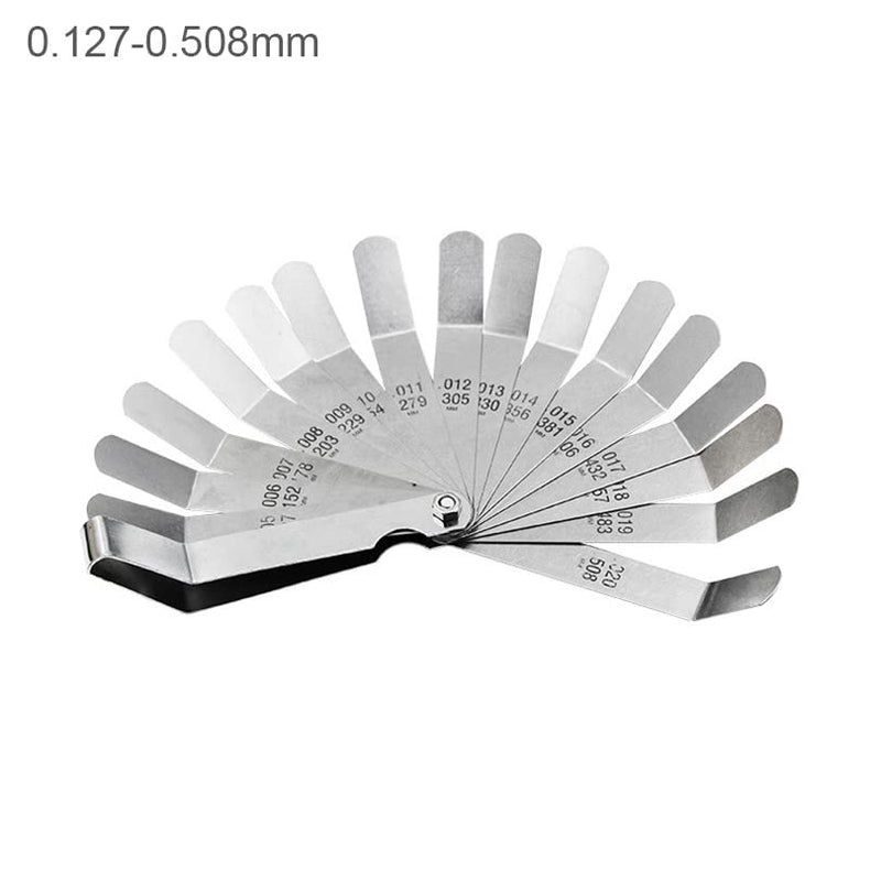 Smgda Stainless Steel Feeler Gauge Dual Reading Combination Gap Thicknes Measure Inch & Metric 0.127-0.508mm / 0.005 inch-0.020inch