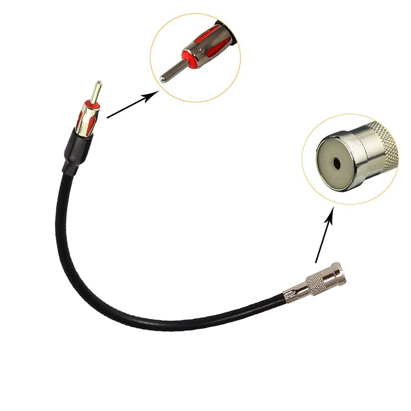 RedYutou car Radio Antenna CD Player Antenna Modification line ISO to DIN Cable,10in/25CM ISO Female to DIN Cable